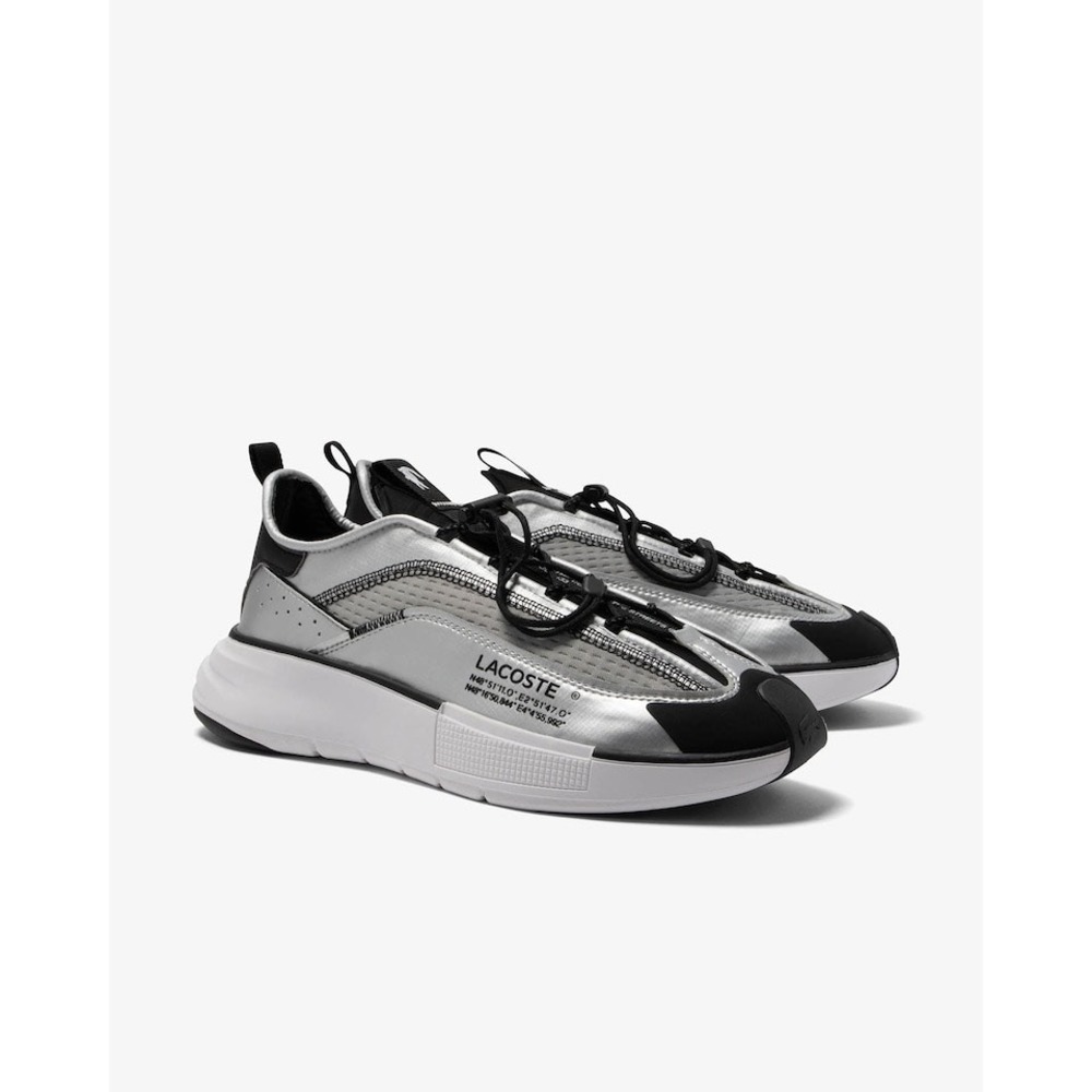 Lacoste‎ Men's Audrysson Silver White Sneakers Shoes 7